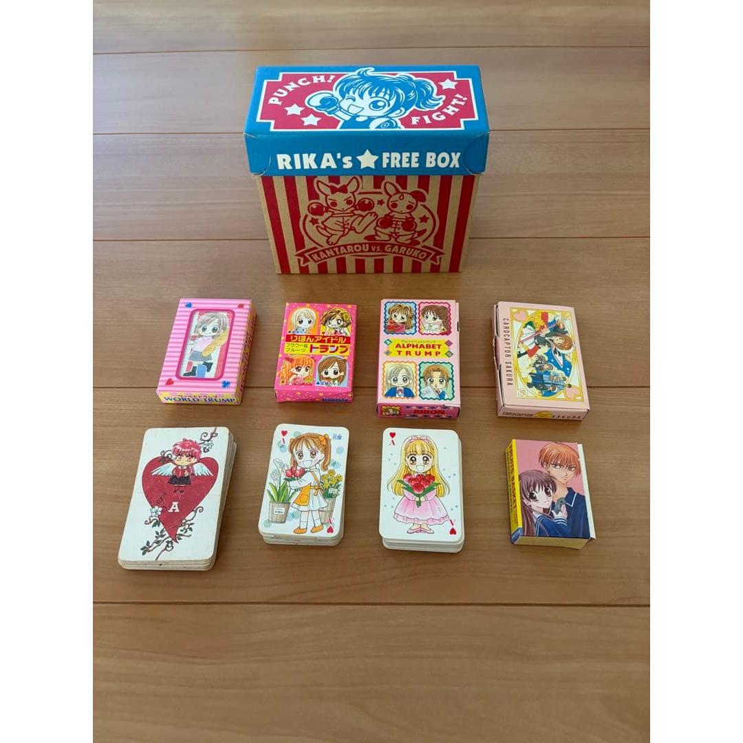 [Used item] Playing cards Ribbon Nakayoshi Hana to Yume Appendix 8 sets Container included