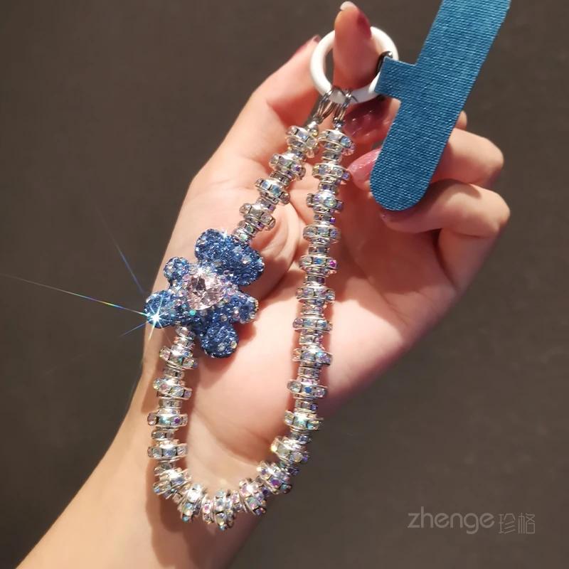 

New Cartoon Bear Beads Chain Mobile Phone Lanyard Short Styles Pendant Key-chain Anti-Fall Hanging Cord Rope Cute Phone Charms