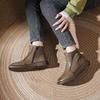 British Women's Boots Autumn and Winter New Versatile Shoes Mother Shoes All Soft Leather Square Heel Fashion Boots Inside and Out