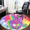 1pc Rainbow Hand Chair Carpet for Office, Indoor Non Slip Washable Polyester Fiber Carpet,