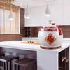 DXYLFFF Classic Food Dispensers Ceramic Rice Bucket with Tassel Design, Household Rice Storage Box with Lid, Chinese Sealed Large-Capacity Rice Pot,