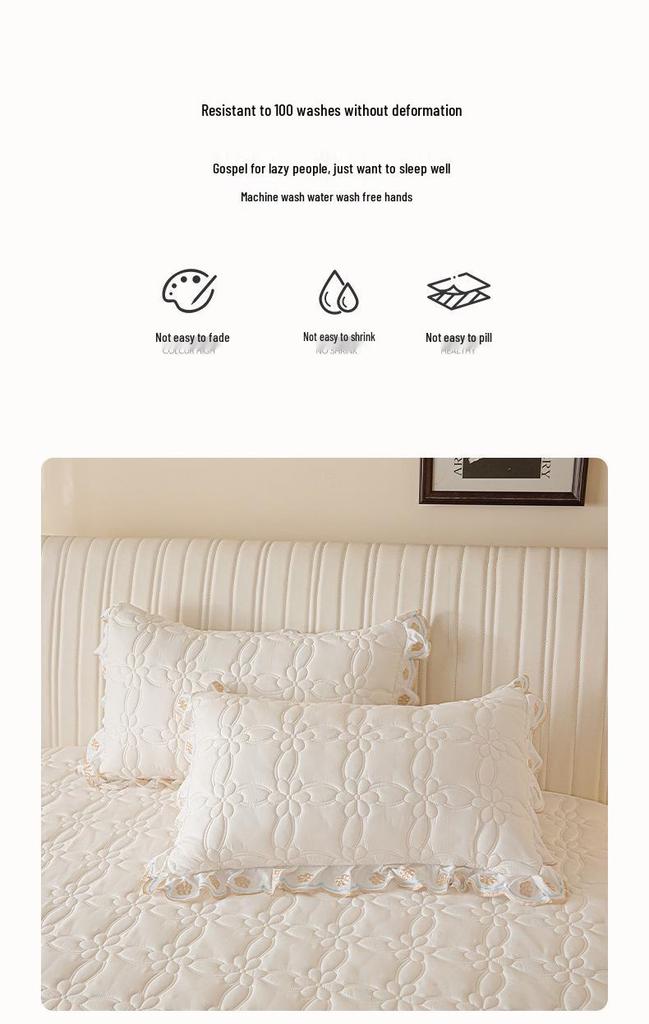 Princess Style Wool Lace Bed Skirt Cover - Non-Slip All-Season Thickened Mattress Protector for Single Beds