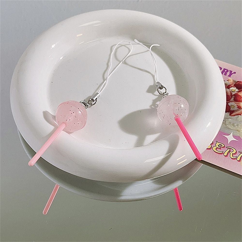 Playful Candy Lollipop Pendant Phone Charm Lollipop Keychain Men Women Phone Lanyard  Jewelry Gifts