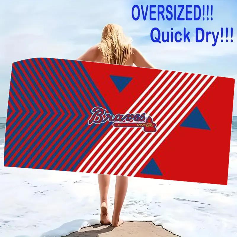 Atlanta Braves Print Beach Towel, Large Soft Quick Dry Towel for Beach Camping Swimming