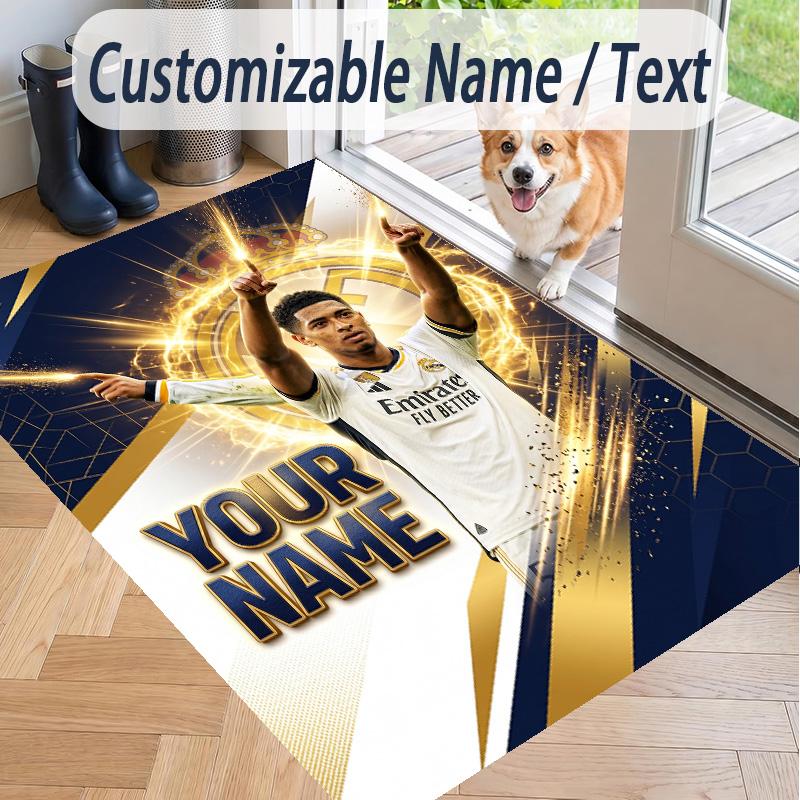 Custom Text Printed Rug Jude Bellingham Non Slip Floor Carpet For Home Room Decor