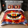 Valencia FC Design Bed Bedding Set 1 Duvet Cover + 2 Pillowcases Soft Breathable Household Bed Linens