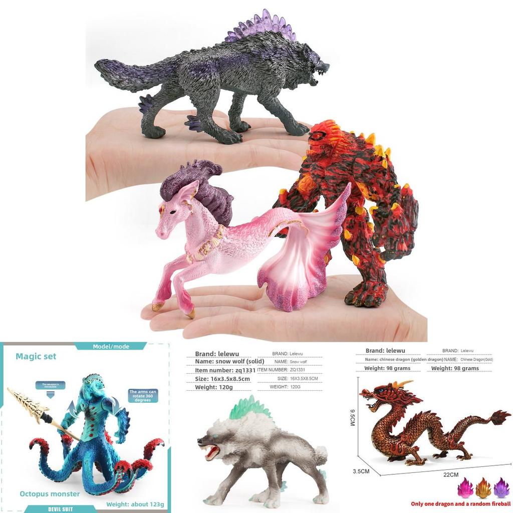West Mythology Creatures Pvc Octopus Monster Shadow Wolf Statue Collection With Dynamic Figures For Display And Gift