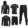 Men's Quick-Dry Running & Fitness Set: Short-Sleeved, Sweat-Absorbing, Casual Wear Tights