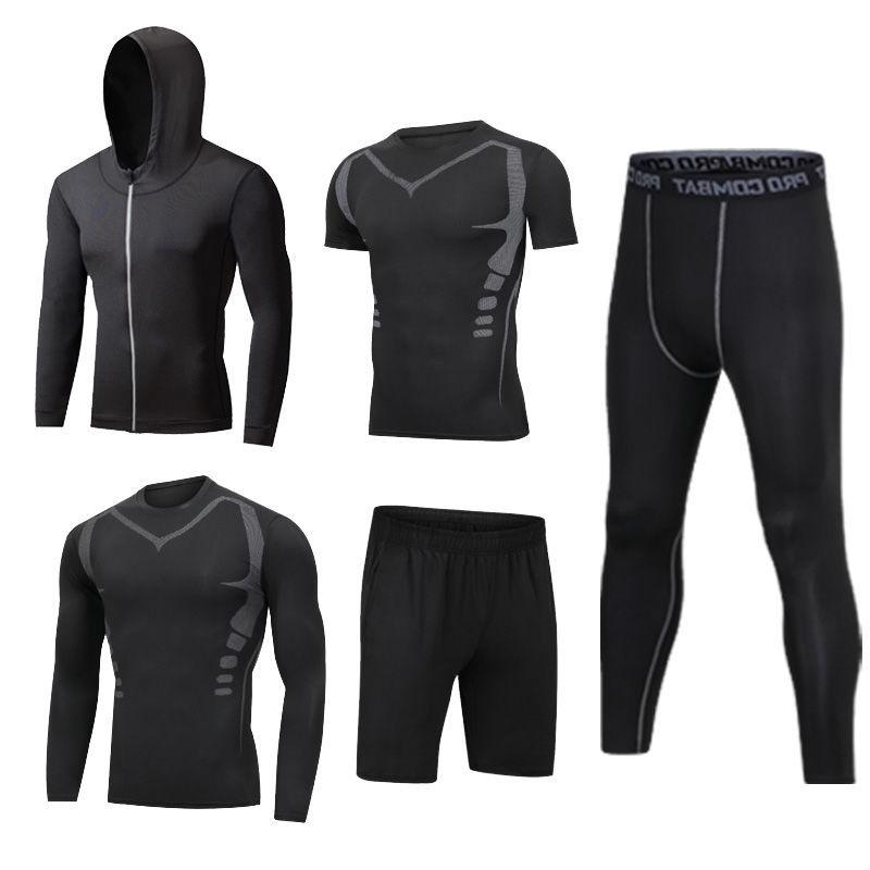 Men's Quick-Dry Running & Fitness Set: Short-Sleeved, Sweat-Absorbing, Casual Wear Tights