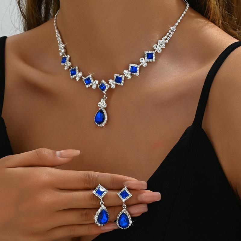 Набор украшений Банкет Свадебная Вечеринка Элегантность Ожерелье, Серьги, Набор Свадебных Аксессуаров