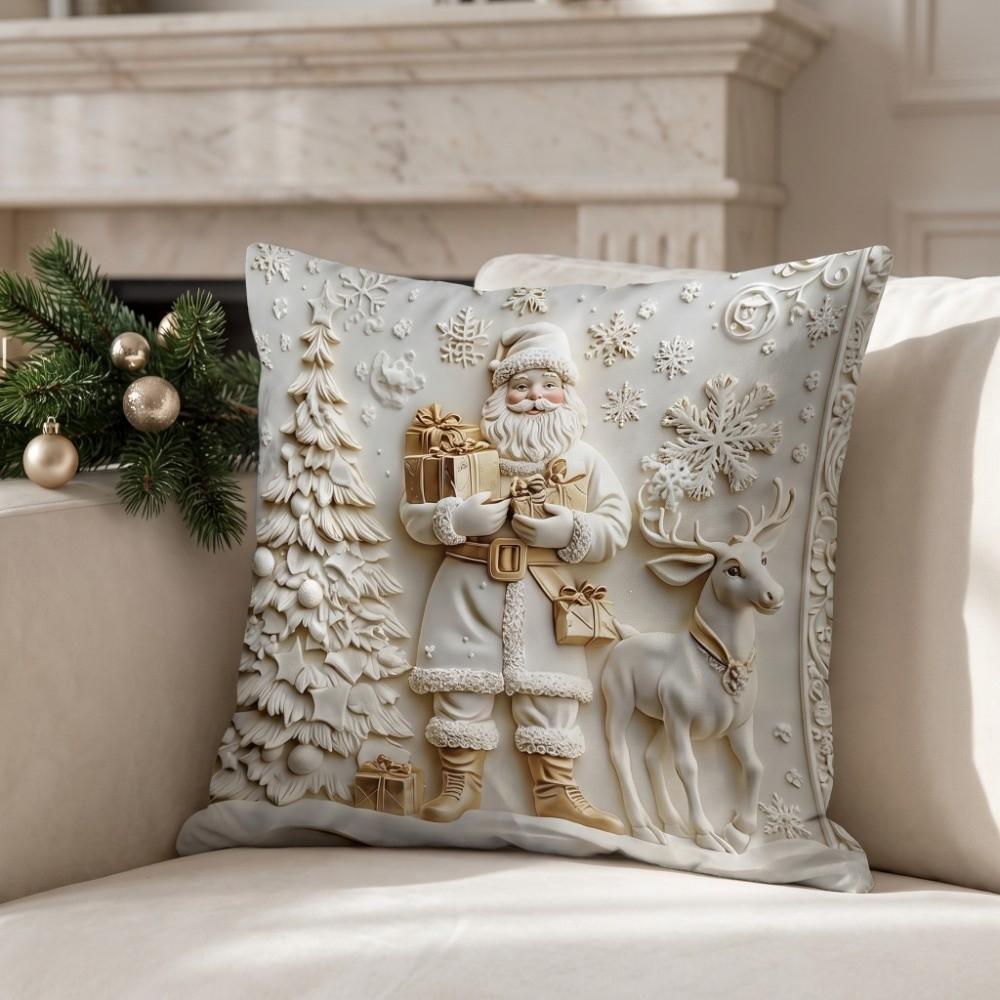 Christmas Tree Christmas Pillow Cover Soft Santa Pillow Cover Party Decoration