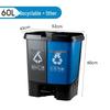Handun 60L Commercial Dual Compartment Foot Pedal Waste Bin