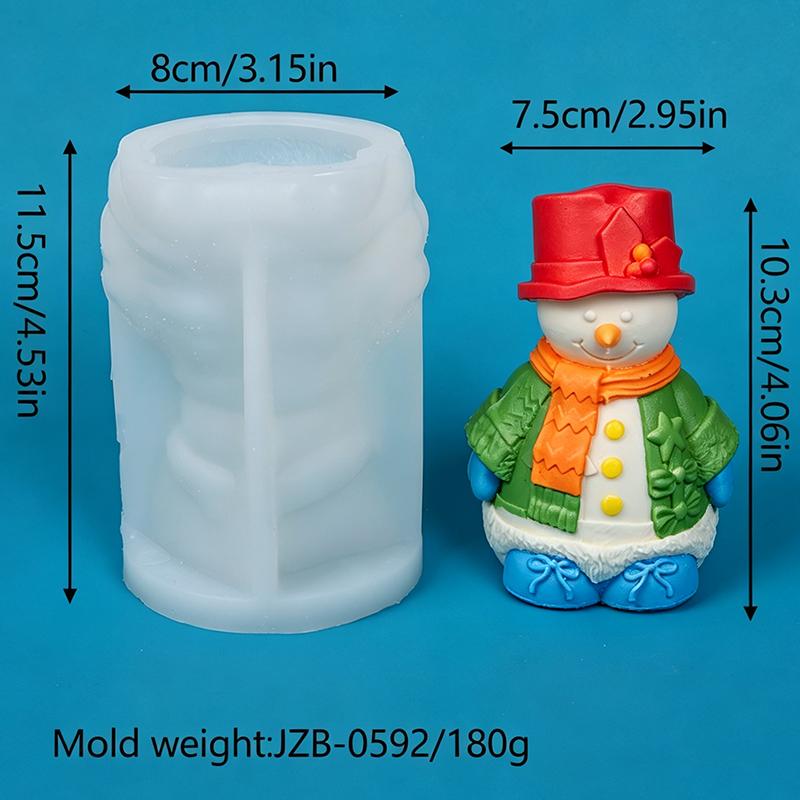 Xiaomi Christmas Snowman Santa Claus Silicone Candle Mold Soap Aromatherapy Wax Gypsum Craft Resin Mold Christmas Gift Party Decor450000