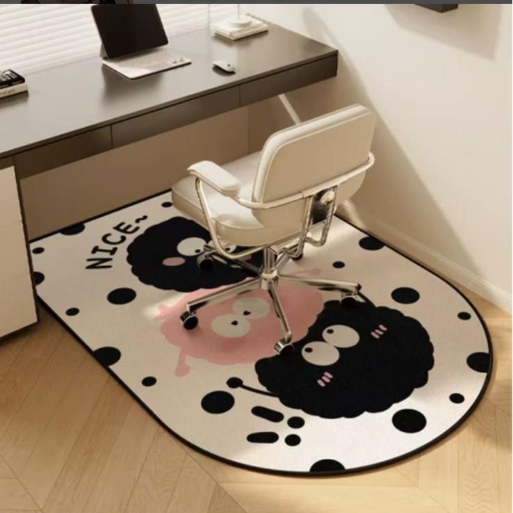 

VIKAMA Crystal Velvet Computer Chair Floor Mat, Study Roller Swivel Chair Special Rug, Bedroom Dressing Table Carpet, Home Decor 60X90CM (2X3FT