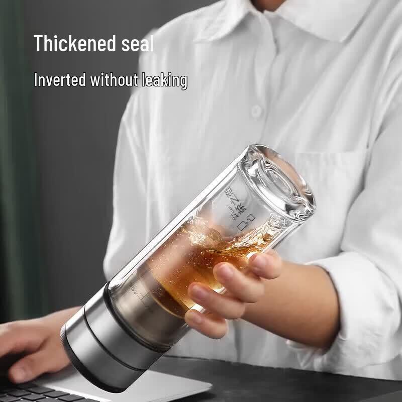 Tea Infuser Glass Cup with One-Key Open