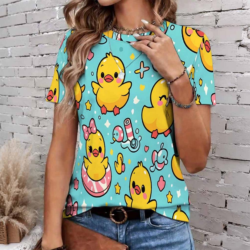Fashion Women Retro Animal Patterns Print T Shirt Funny Casual O-neck Short Sleeves T-shirt Summer Female Tee Shirt