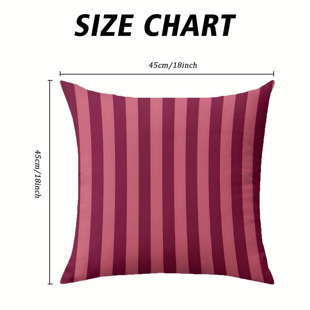 Burgundy Rose Stripe Square Jacquard Pillow Cover for Sofa Office Waist Cushion Cover Home Decorative Pillowcase