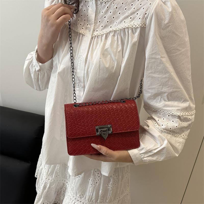 Chain Small Square Bag Street Trend Fashion Personality Single Shoulder Underarm Crossbody Women's Bag Summer New Casual Simple Bag