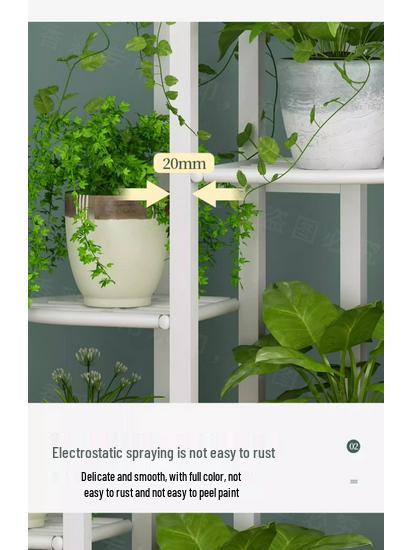 Tiered Iron Flower Stand with Wheels for Indoor/Outdoor Use