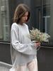 2026 Fall Winter Cotton Pullover Sweater Loose Fit Lazy Style Backless Knit Top for Women