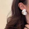 Versatile Abstract Seashell Stud Earrings In 925 Silver - Minimalist Light Luxury
