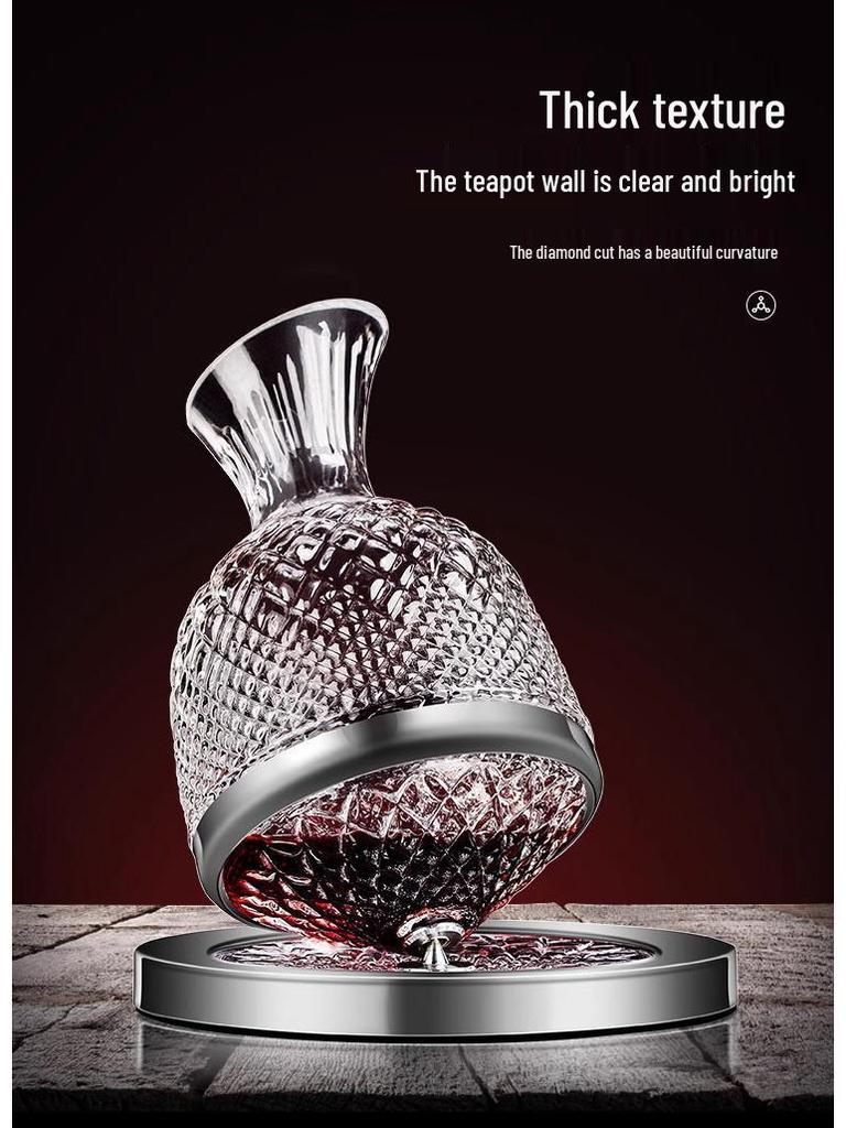 Rotating Burgundy Wine Decanter & High-Stemmed Glass Set