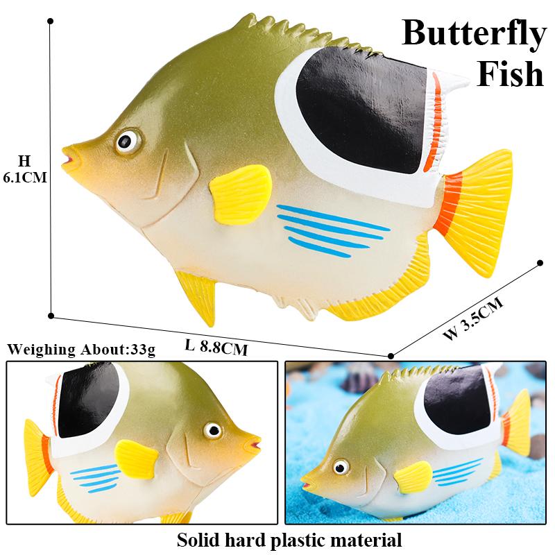 Oenux Meeresleben Modell Clownfisch Lachsbarsch Meerestier Spielfiguren PVC Hohe Qualität Bildung Miniatur Strand Kinderspielzeug