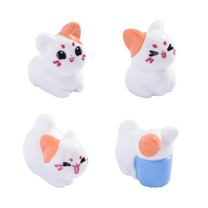 Статуэтки Кошек из Смолы Образовательные Фигурки Игрушки Миниатюрные Кошки Садовые Фигурки Топперы для Торта Микроландшафтный Орнамент 1