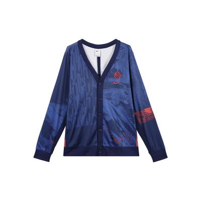 England Team Dri-Fit V-Neck Long Sleeve Soccer Jersey Men Tops Space-Blue Challenge-Red DN1141-492