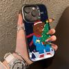 Christmas Bear Applies To Apple 16 Mobile Phone Case iPhone15Pro Matte 13max Hard Case 14 Colored Silver IMD New