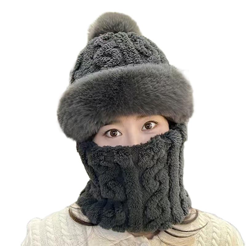 

1 комплект защиты лица и ушей, ветрозащитный пушистый толстый уличный зимний шарф, все в одной шапке, плюш
