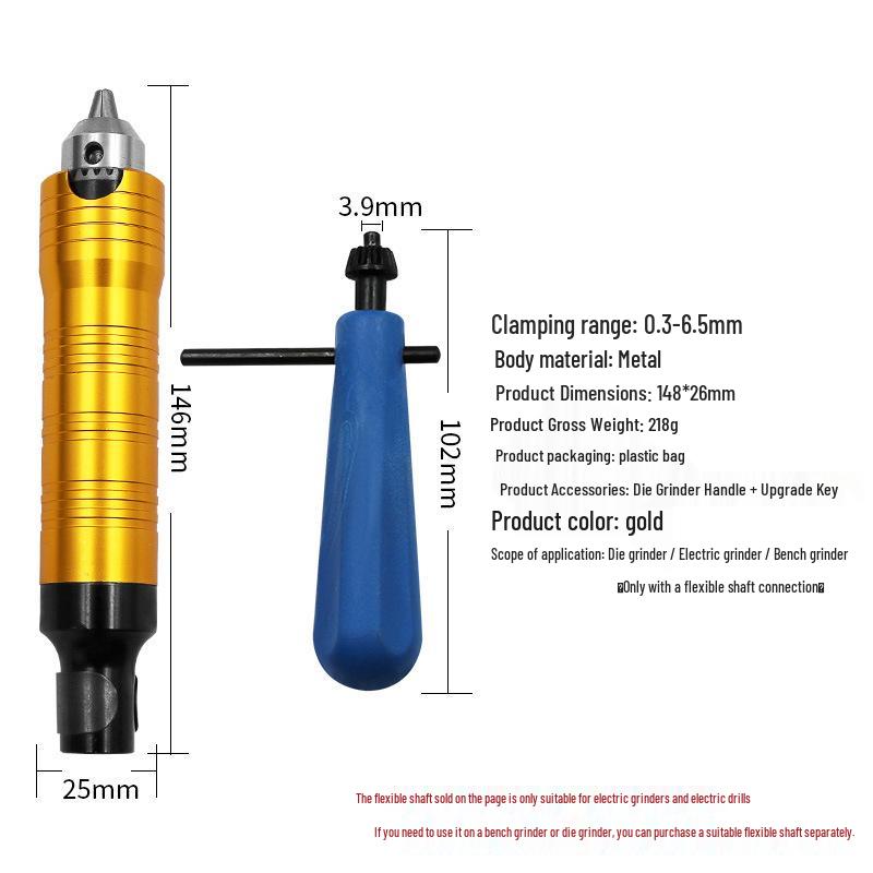 Verbessertes Spannfuttergriff-Zubehör: Flexibler Schaft für Bohrmaschine/Schleifer (0,3-6,5 mm)