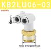 KB2LU Male Thread Three-Way Double Tube Elbow Pneumatic Connector (KQ2LU04-01S/06-02/08-03/10-04)