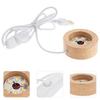 TOYMYTOY 5-Piece Set of LED Light Bases, Wooden Display Bases for Crystal Balls, USB Rechargeable, Ambient Lighting, Desk Lighting, for Object Display