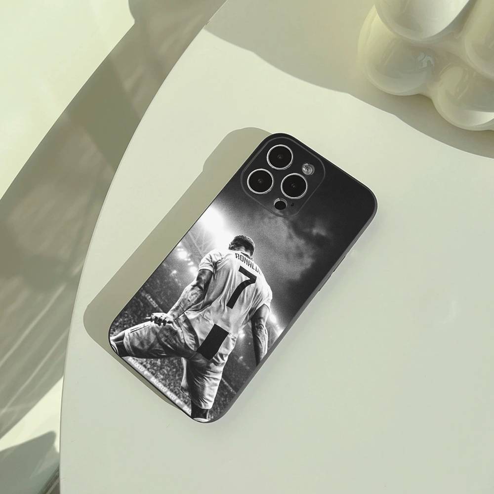 C-R-7 Ronaldo Phone Case For iPhone 17,16,15,14,13,12,11 Pro Max,16Plus,XS Lightweight and Practical Soft Black Cover