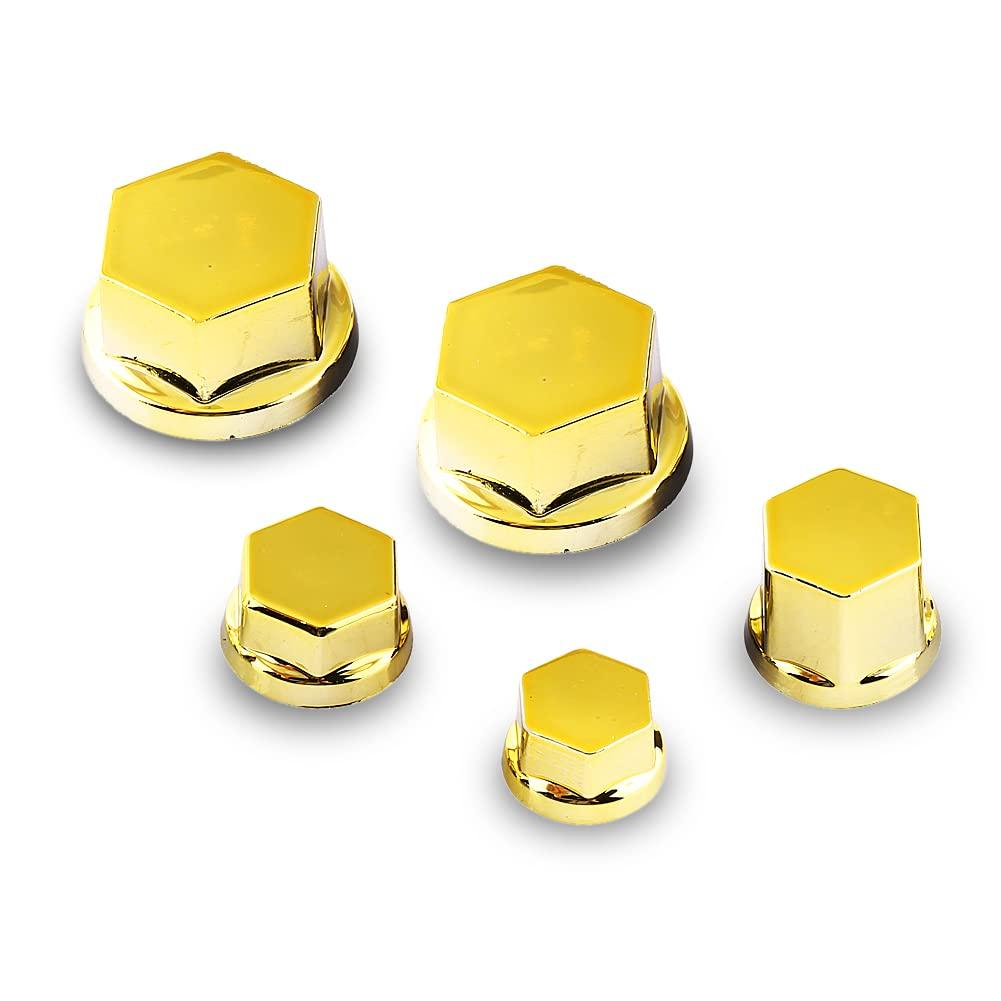KIMISS 30PCS Motorcycle Screw Cap, Motorcycle Motorcycle Screw Nut Bolt Cap Cover Decoration Yamaha Kawasaki Honda (Gold)