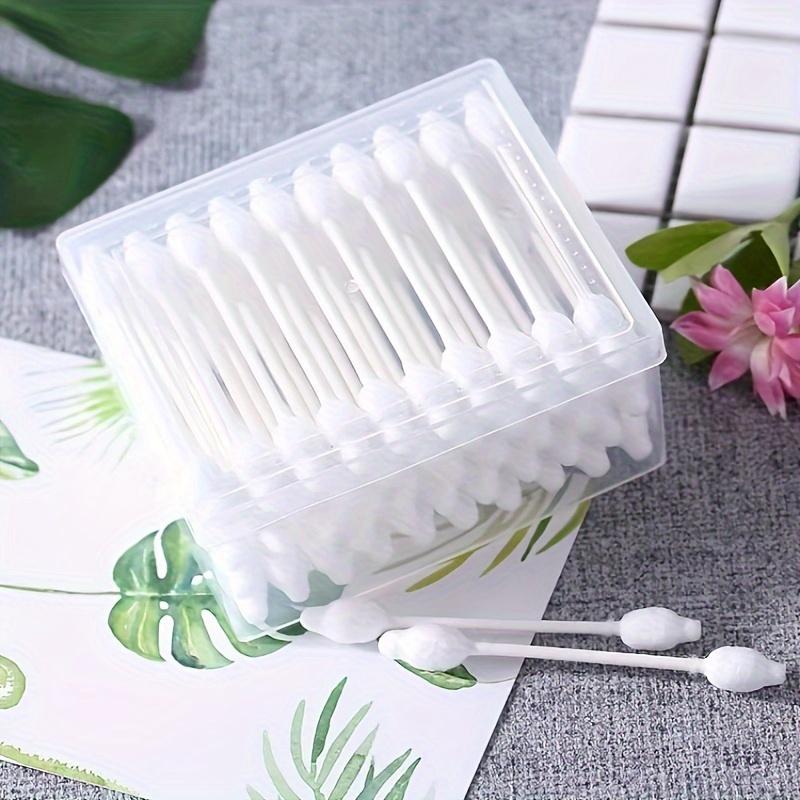 60 Stück Doppelseitige Wattestäbchen zur Make-up-Entfernung, Bio-Wattestäbchen mit Spitze, Papierwattestäbchen für Haustiere und Kosmetik