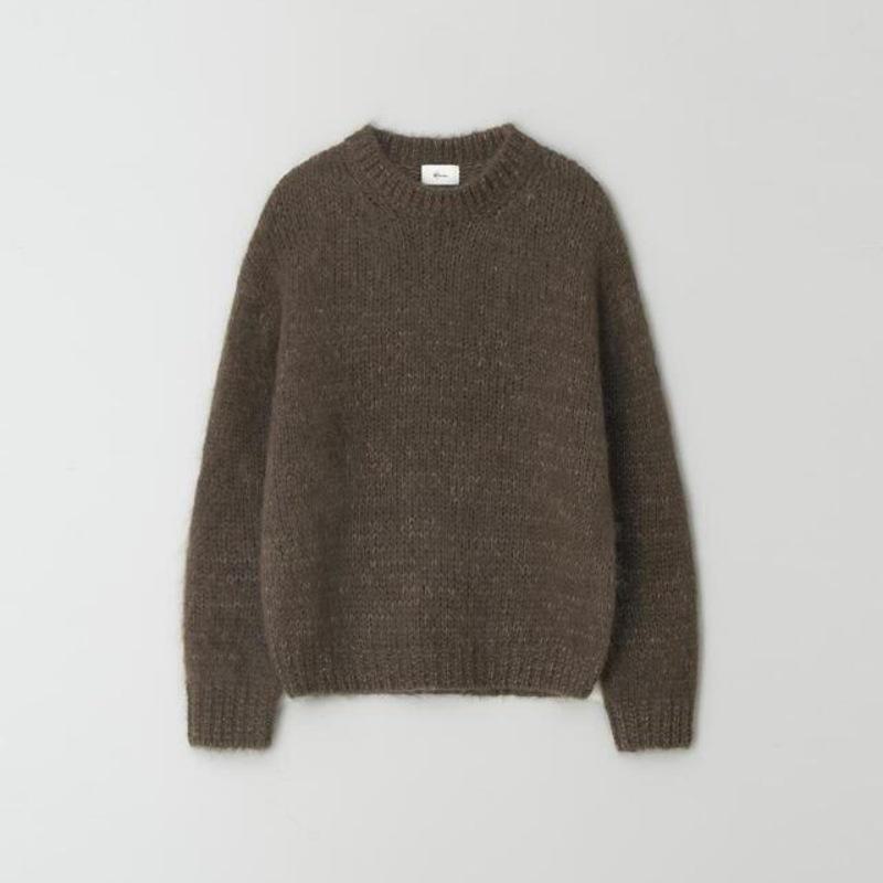 

Женский корейский мохеровый свитер: Вязаный трикотаж свободного кроя на осень/зиму One Size коричневый