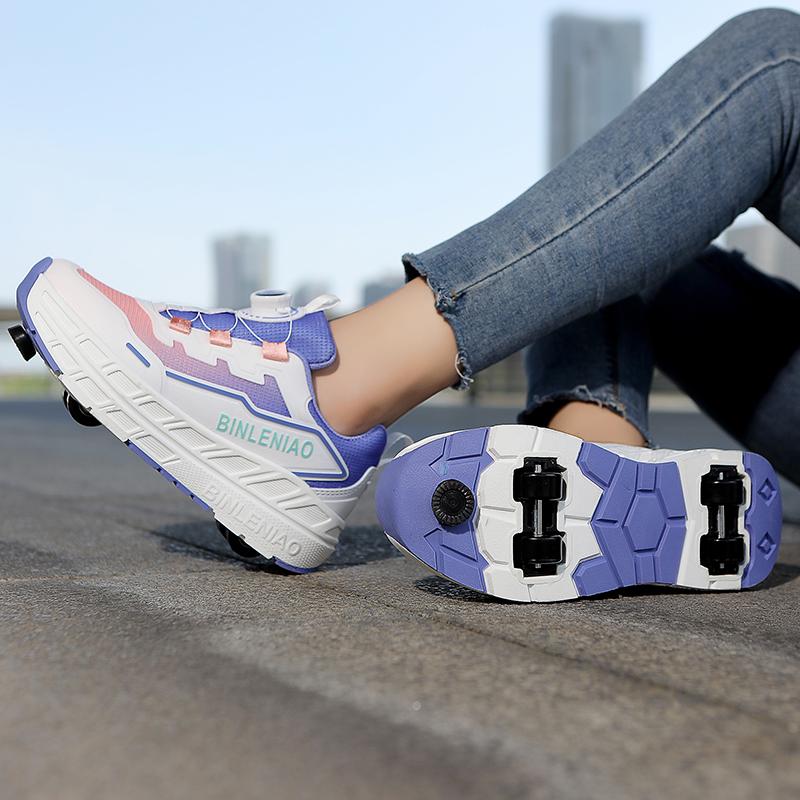 Kid's Four-wheel Sports Shoes Detachable Flat Shoes Children's Skating Roller Skates Shoes for Kids Girl Skate Shoes