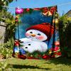 1pc Christmas Snowman Outdoor Personalized Flannel Blanket, Soft, Lightweight Personalized Flannel Blanket, Digital Printing,