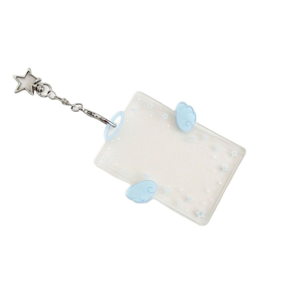 New Acrylic Card Holder Cartoon Kawaii Photos Protective Cover Wings Stars ID Card Card Holder Student