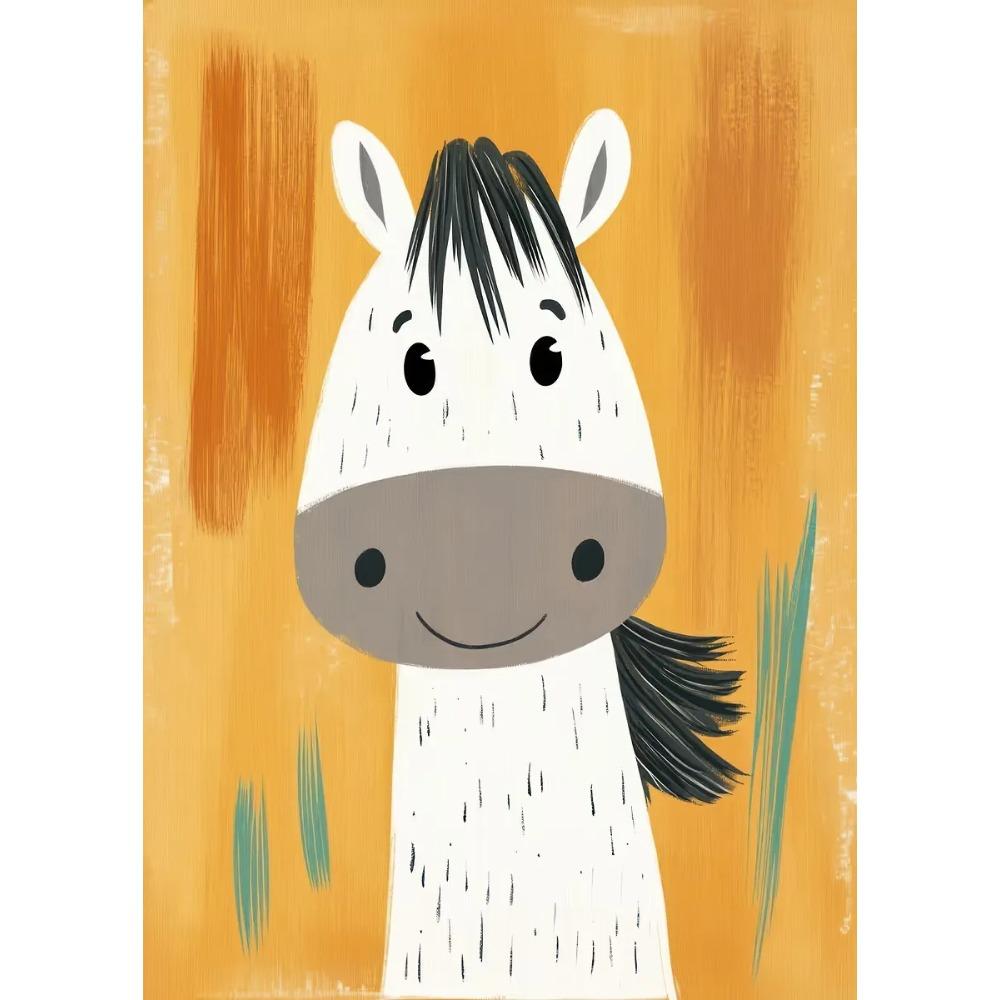 Cute Smiling Cartoon Dolphin Cow Owl Unicorn Posters Expressive Eyes Prints Canvas Painting Wall Picture Home Kid's Room Decor