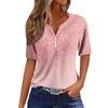 Print Short Sleeve European Style Women Clothing T-Shirt V-Neck