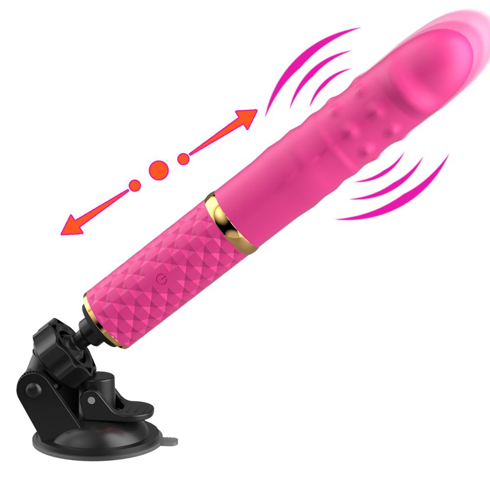 Beginner Automatic Telescopic Dildo Vibrator With Suction Cup G Spot Orgasm Massager Anal Plug Stimulator Sex Toy for Women