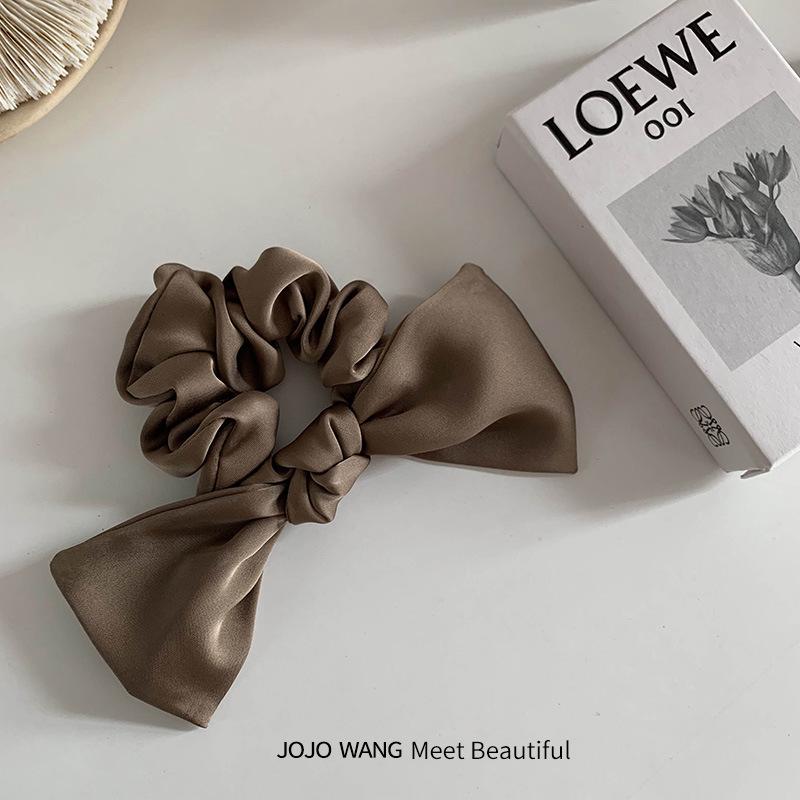 "Korean Satin Bow Headband - Elegant French-Inspired Hair Accessory"