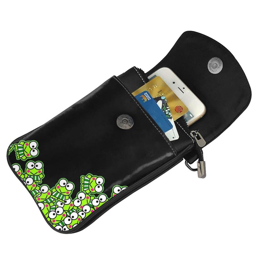 Keroppi Genuine Leather Smartphone Pouch Shoulder and Mini Popular Crossbody Bag [JMI] Bag, Thin, Men's Women's Pouch, Wallet,