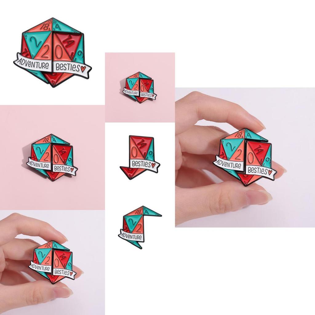 Unique Geometric Dice Style Brooch For Couples Personalized Fashionable Accessory For Bags And Hats