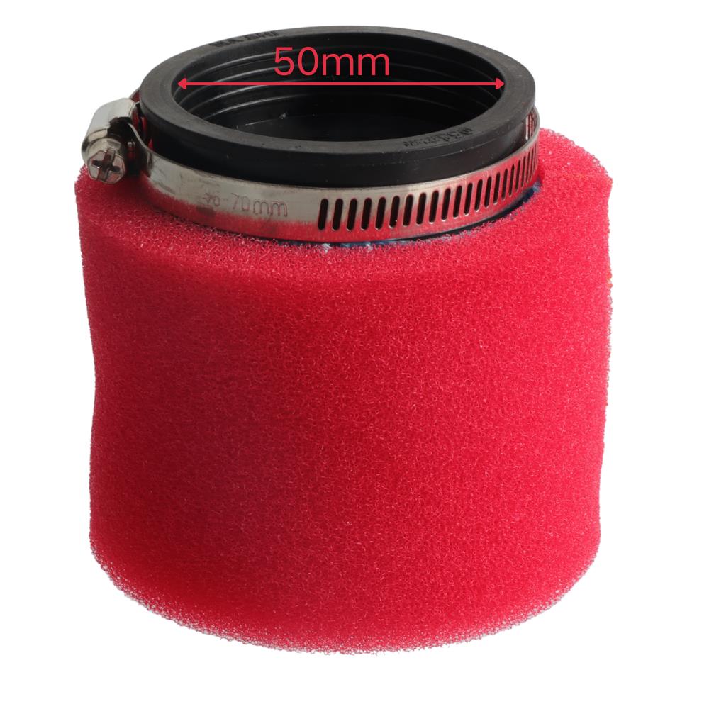 1Pc Black/Red Dual Foam Air Filter 35mm 38mm 42mm 45mm 48mm 50mm Universal Cleaner for Moped Scooter Off-road Bike Parts Air Filters 7