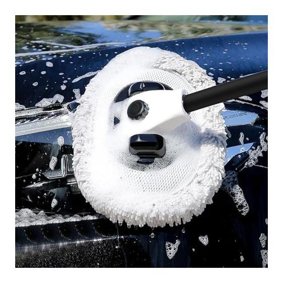 15 Bend Car Wash Brush Car Wash Mop 112cm Stretchable Sponge Mop Soft Ultra-Fine Fiber Car Wash Tools Wet and Dry Use Scratch Prevention Water