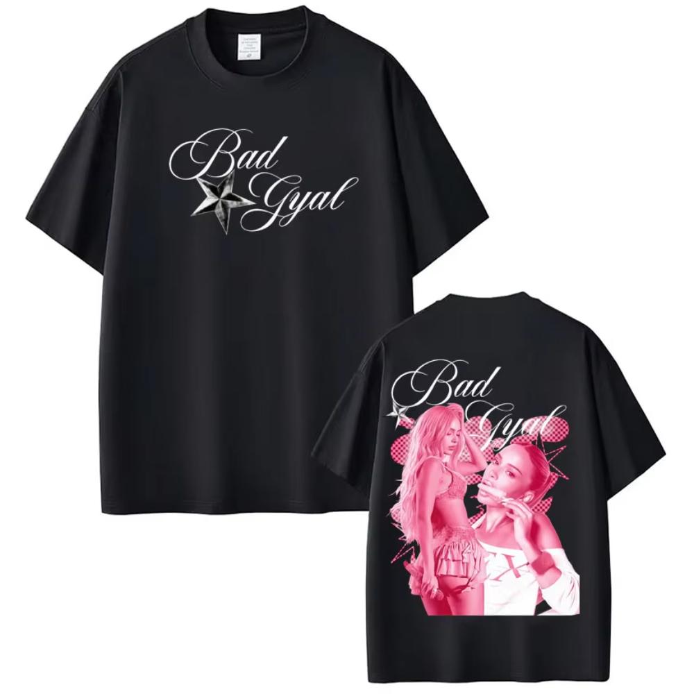 

Singer Bad Gyal Tour Fashion Print T-shirts Men Women Harajuku T-shirt Summer Short-sleeved Casual Aesthetic Trendy T-shirt S